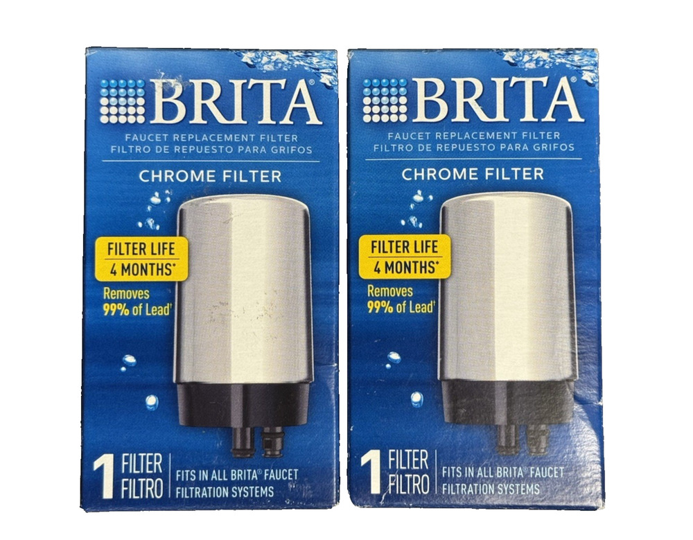 BRITA FR-200 Chrome 4-Month Replacement Faucet Filter - 2 Pack